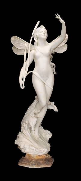 Appraisal: An Italian carved marble figure of a water nymph A