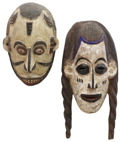 Appraisal: lot of West African carved wood masks possibly Igbo peoples