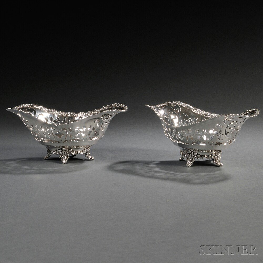 Appraisal: Pair of Tiffany Co Sterling Silver Sweetmeat Dishes New York