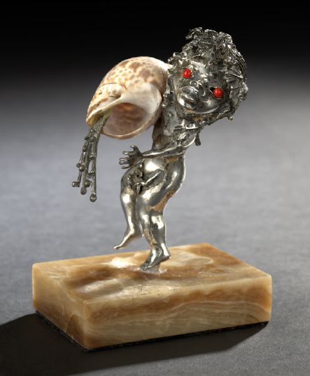 Appraisal: Italian Silver Tabletop Figure of a Sea Sprite third quarter