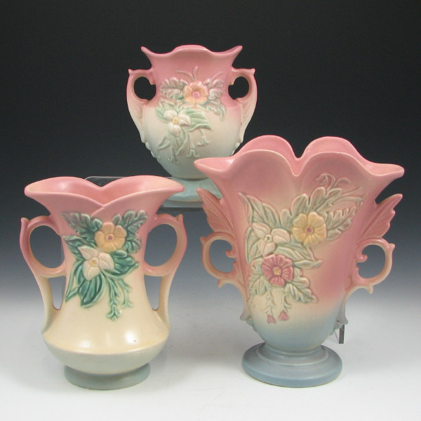 Appraisal: Hull Wildflower - Vases Lot of three Wildflower pieces in