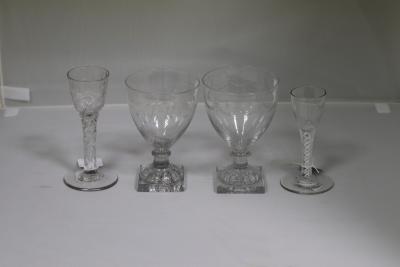 Appraisal: An th Century wine glass with faceted stem cm high