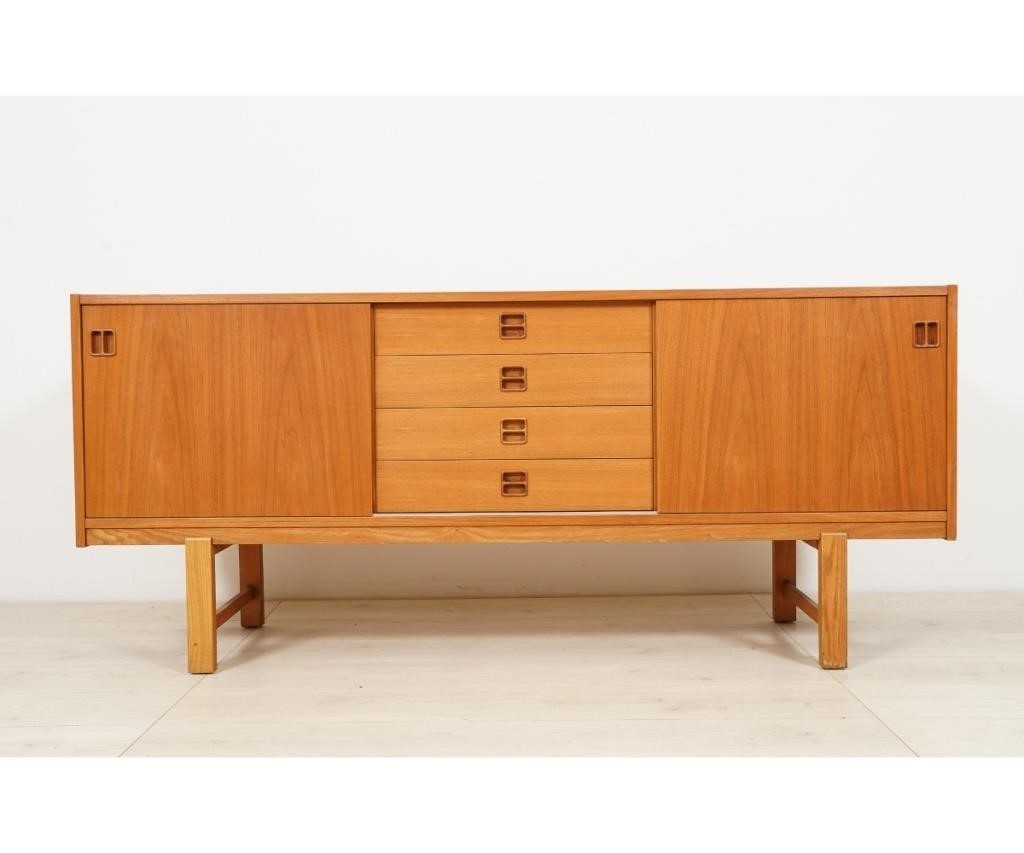 Appraisal: Mid-century modern teak credenza h x w x d Condition