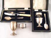 Appraisal: A boxed set of silver egg cup jubilee mark spoon