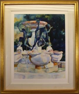 Appraisal: Steve Rogers Florida st century watercolor of a figural fountain