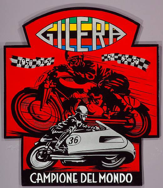 Appraisal: Gilera - Campione del Mondo by Robert Carter signed oil