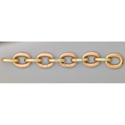 Appraisal: BICOLOR K GOLD LINK BRACELET Bright rose gold oval links