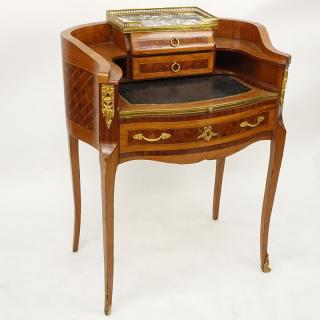 Appraisal: Early th Century Louis XV Style Parquetry Inlaid and Bronze