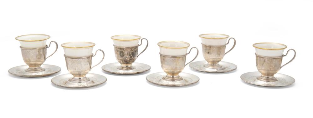 Appraisal: A set of sterling silver demitasse cups First-quarter th Century