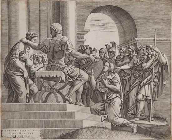 Appraisal: Diana Scultori The continence of Scipio engraving after Giulio Romano