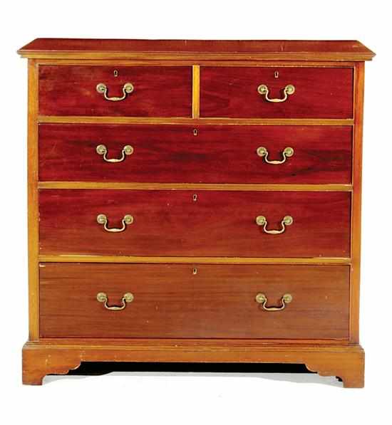 Appraisal: Georgian style mahogany chest of drawers early th century molded