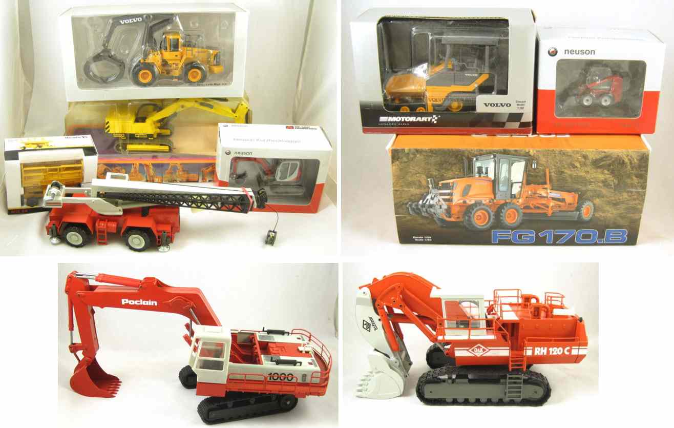 Appraisal: TEN DIECAST METAL SCALE MODELS Poclain track loader O K