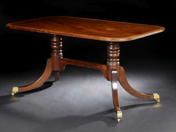 Appraisal: Regency Mahogany Library Table first quarter th century the rounded