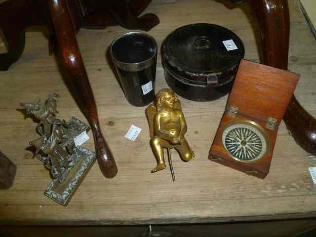 Appraisal: A SMALL QUANTITY OF MISCELLANEOUS including a gilt figure a