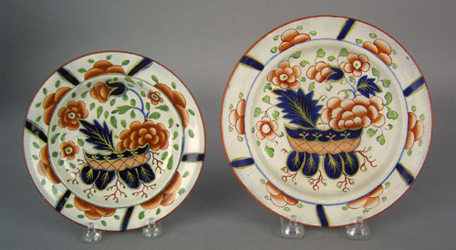 Appraisal: Two Gaudy Dutch plates th c in the war bonnet