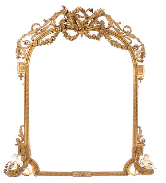 Appraisal: A Louis XV style gesso mirror height ft in width