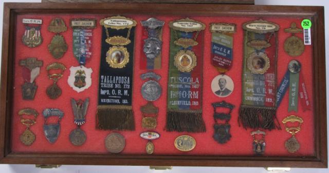 Appraisal: Group of vintage Redman Lodge Indiana badges and buttons presented