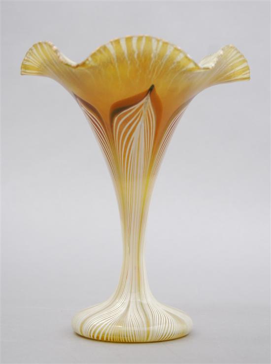 Appraisal: A Quezal Glass Vase Height inches