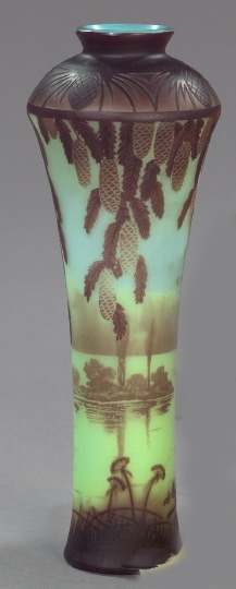 Appraisal: Good de Vez Cameo-Cut Glass Vase first quarter th century