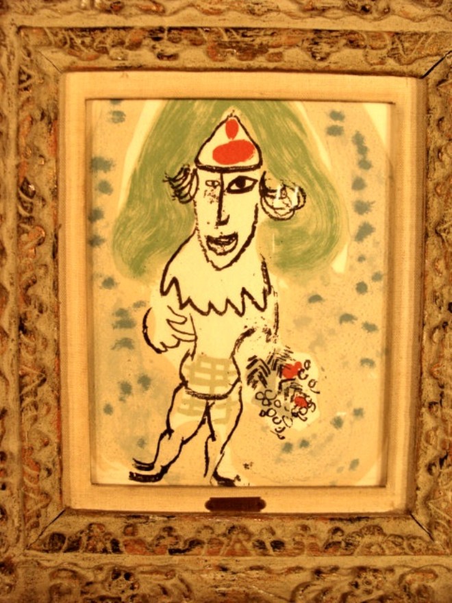 Appraisal: Russian French - CLOWN WITH BOUQUET Lithograph x Mourlot