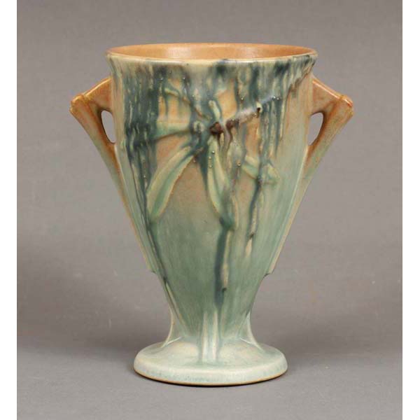 Appraisal: Roseville Moss Pink Green Double Handle Vase