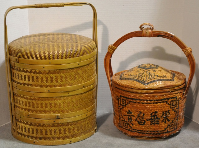 Appraisal: Two Woven Chinese Food BasketsTallest is