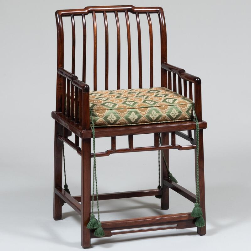 Appraisal: Chinese Huanghuali Armchair x x in height of seat in