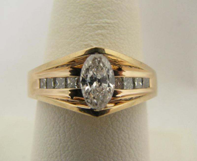 Appraisal: Lady's K Yellow Gold Ring ct Marquise Diamond and approximately