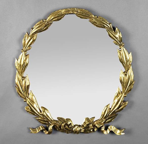 Appraisal: A Louis XVI style gilt bronze mirror th century The