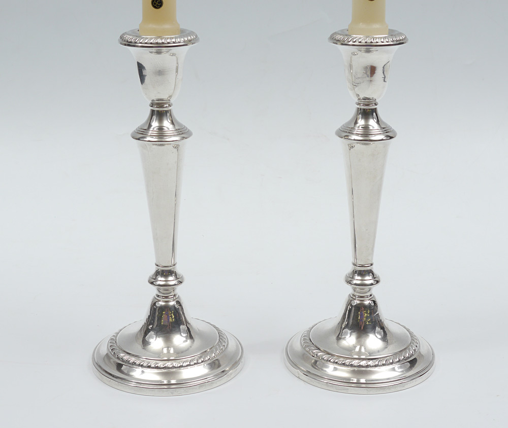 Appraisal: PAIR GORHAM STERLING CANDLESTICKS Weighted sterling marked Gorham ''Sterling Cement