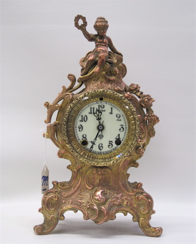 Appraisal: AN AMERICAN VICTORIAN MANTEL SHELF CLOCK with copper and brass