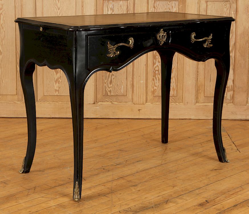 Appraisal: FRENCH PAINTED LOUIS XV STYLE WRITING DESK C A French