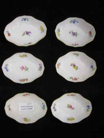 Appraisal: Set of Meissen Porcelain Open Salt Cellars oval '' x