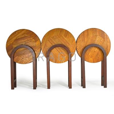 Appraisal: BRAD EDEL Three piece kinetic sculpture USA s Oak and