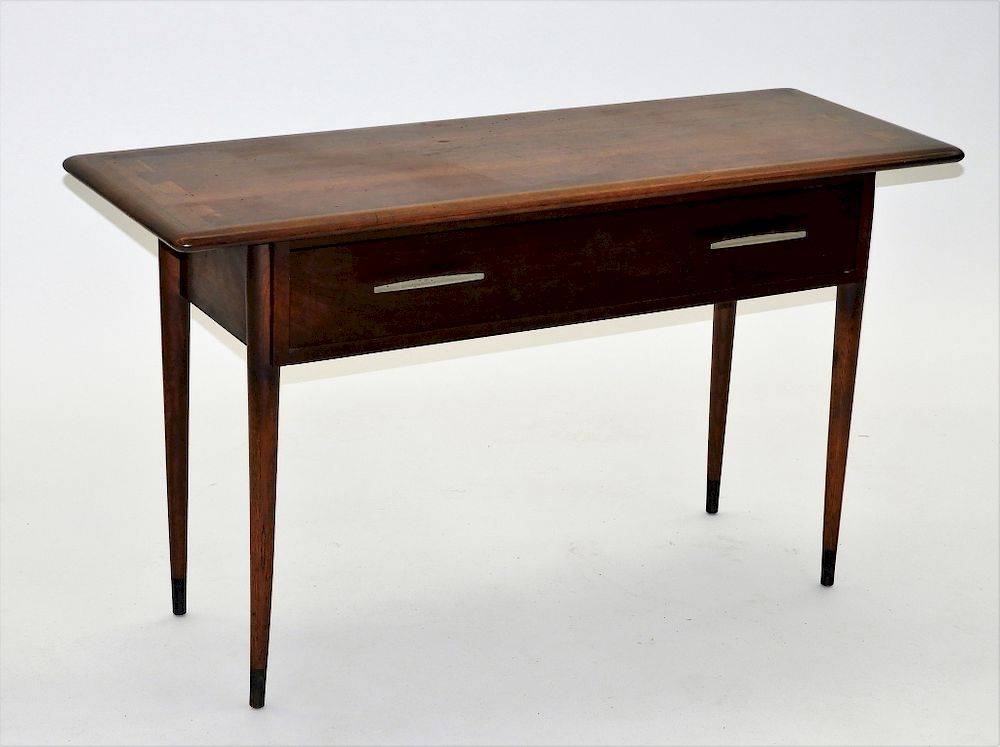 Appraisal: Lane MCM Modernist Walnut Console Table Virginia Circa Dovetailed breadboard