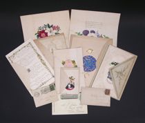 Appraisal: Lot of Eleven Envelopes and Valentines Tiny Valentine features embossed