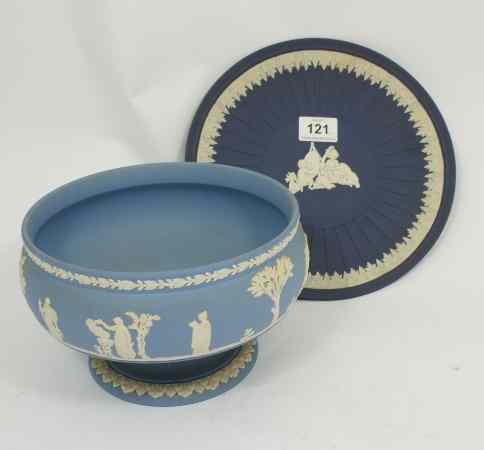 Appraisal: Wedgwood Blue Jasper Large Footed Bowl cm heigh and cm