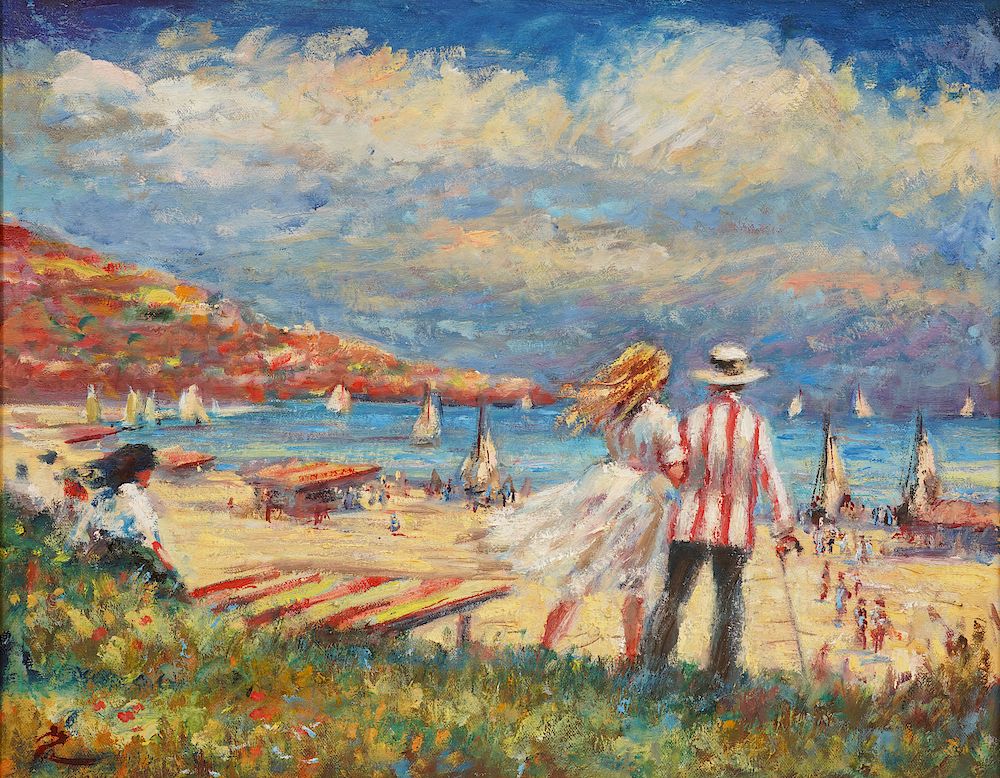 Appraisal: Philip Corley 'Beach Day' Oil on Canvas Philip Corley Ireland