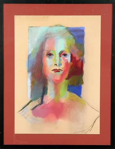 Appraisal: Portrait pastel x estate stamp verso Artist American -- Ship