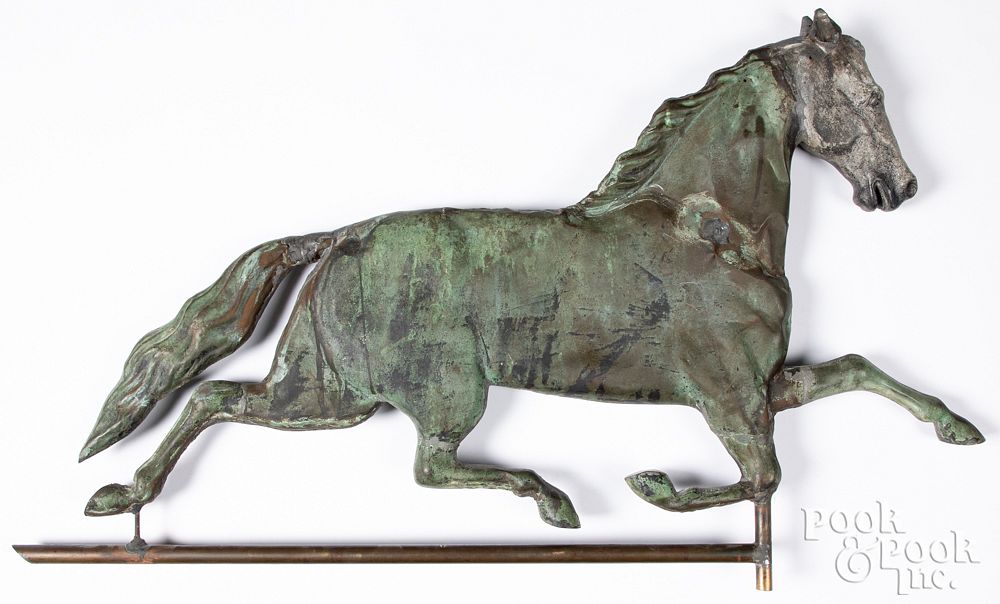 Appraisal: Swell bodied copper running horse weathervane Swell bodied copper running