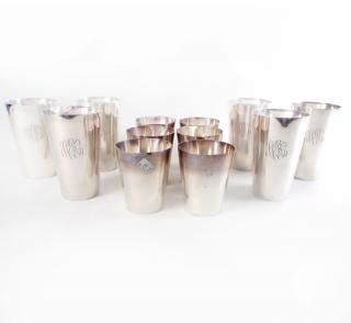 Appraisal: Stieff Silver Beakers silver beakers in two sizes Bear monograms