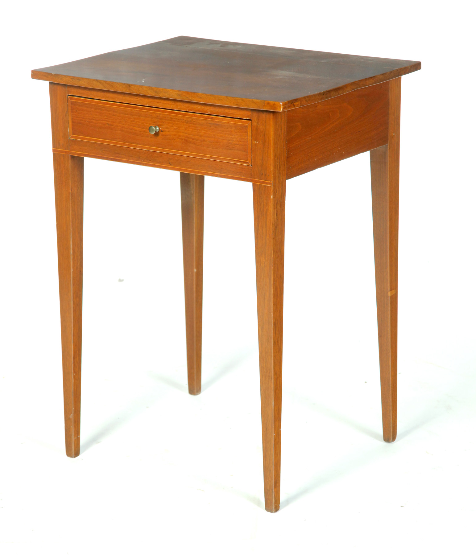 Appraisal: HEPPLEWHITE ONE-DRAWER WORK TABLE American st quarter- th century walnut