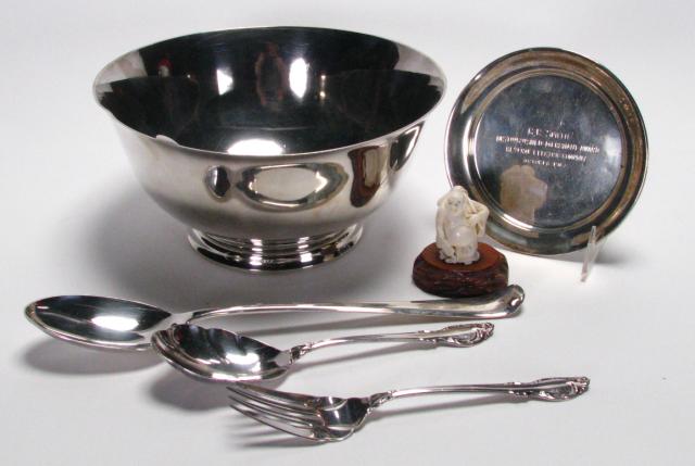 Appraisal: Group of sterling silver and silverplate tableware including Lunt Sterling