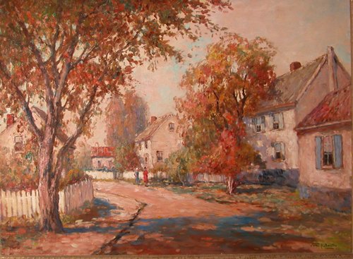 Appraisal: Artist Barton James H Title New England Street Scene Medium