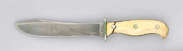 Appraisal: An ivory hilted San Francisco bowie knife by Michael Price