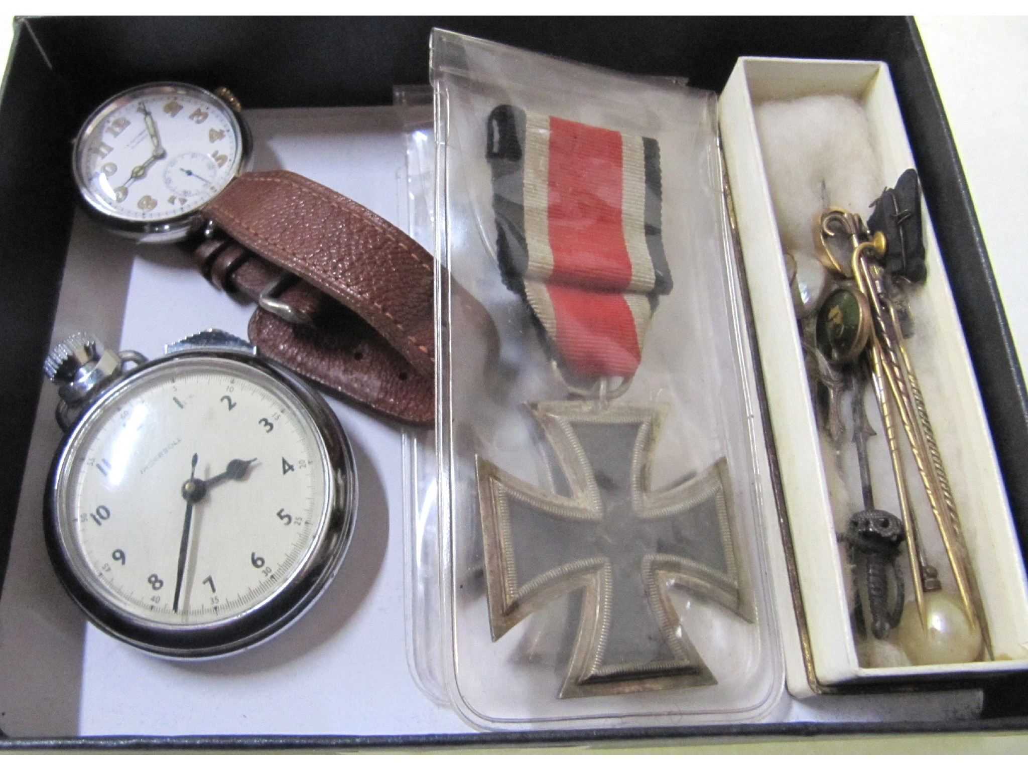 Appraisal: A lot comprising two German Iron Crosses two watches and