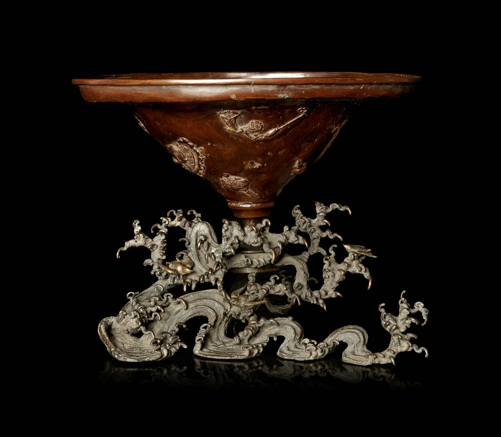 Appraisal: A Bronze Flower Pot Usabata A Bronze Flower Pot Usabata