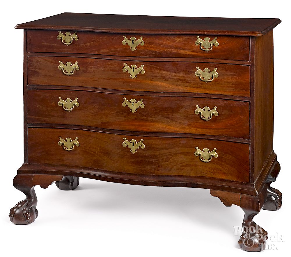 Appraisal: Massachusetts Chippendale chest of drawers Massachusetts Chippendale mahogany chest of