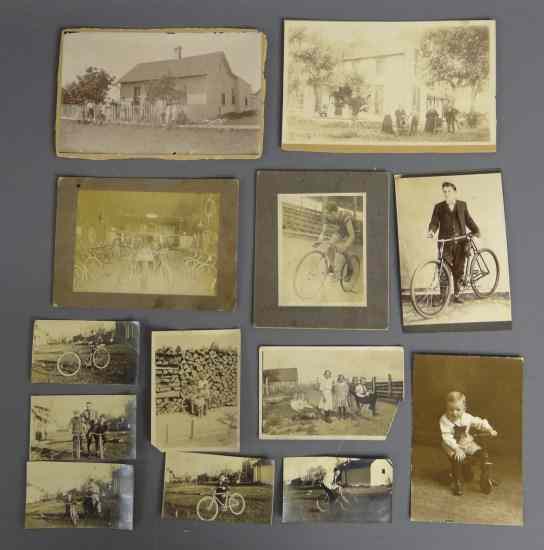 Appraisal: Photo lot of th c landscapes with bicycles '' x