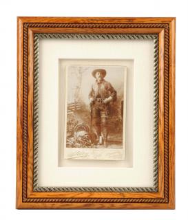 Appraisal: Late s Buffalo Bill Signed Cabinet Card Photograph Wells Fargo